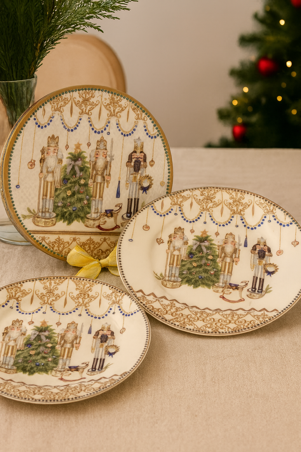 Set 2 Plato Xmas Mediano Gift Box Porcelana