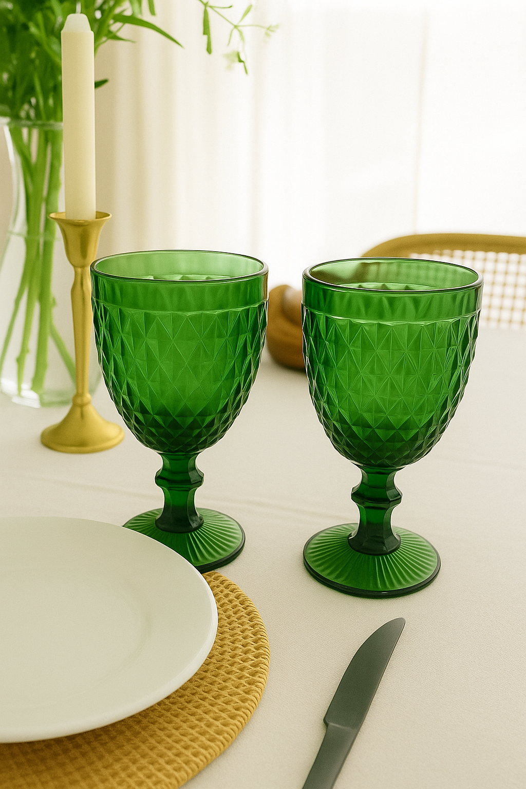 Set 6 Copas Triangle Green