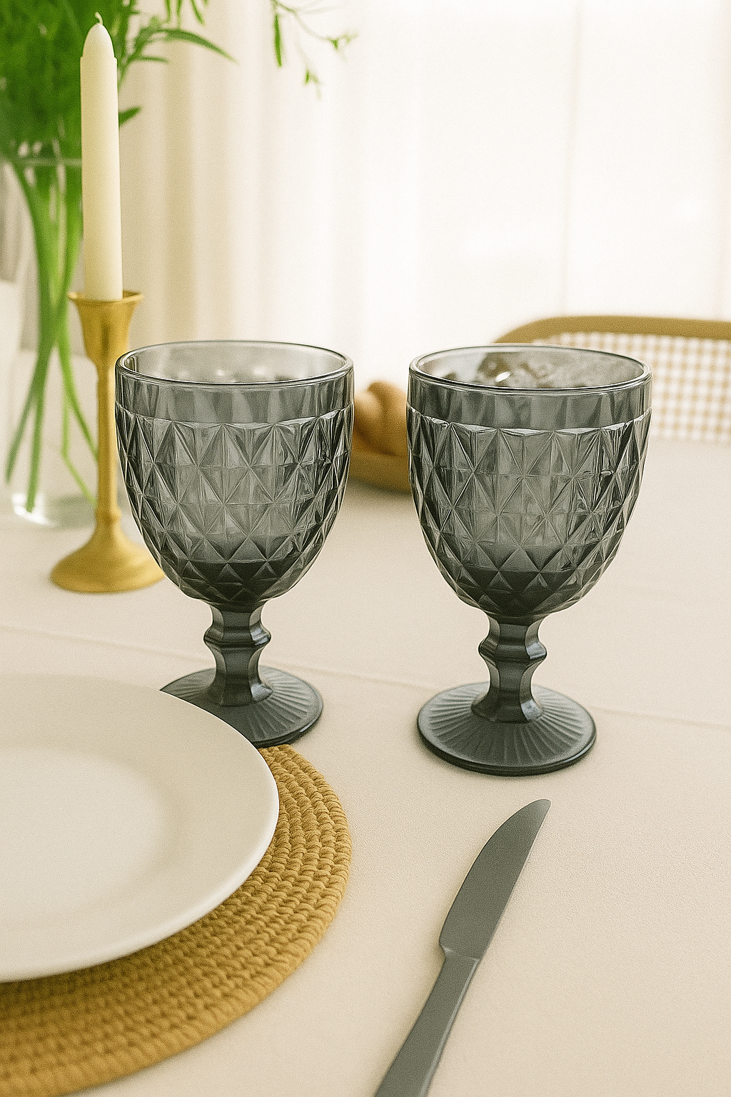 Set 6 Copas Triangle Gris