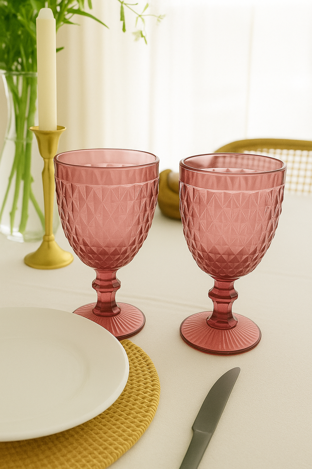 Set 6 Copas Triangle Rose