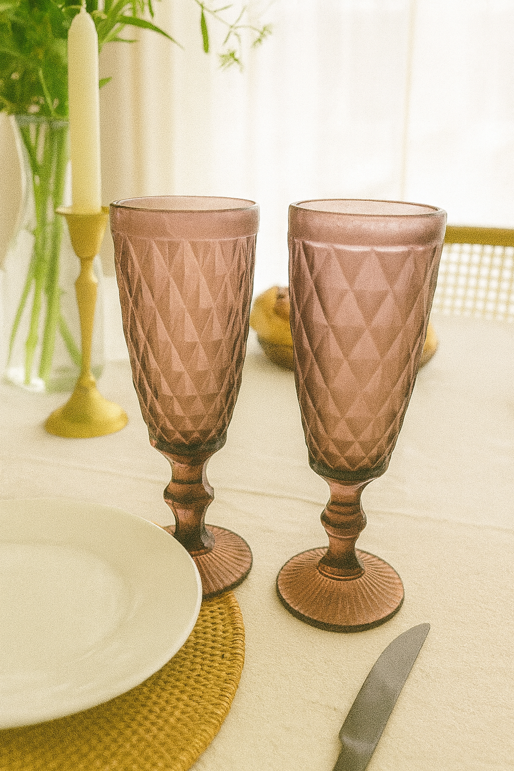 Set 6 Copas Triangle Rose