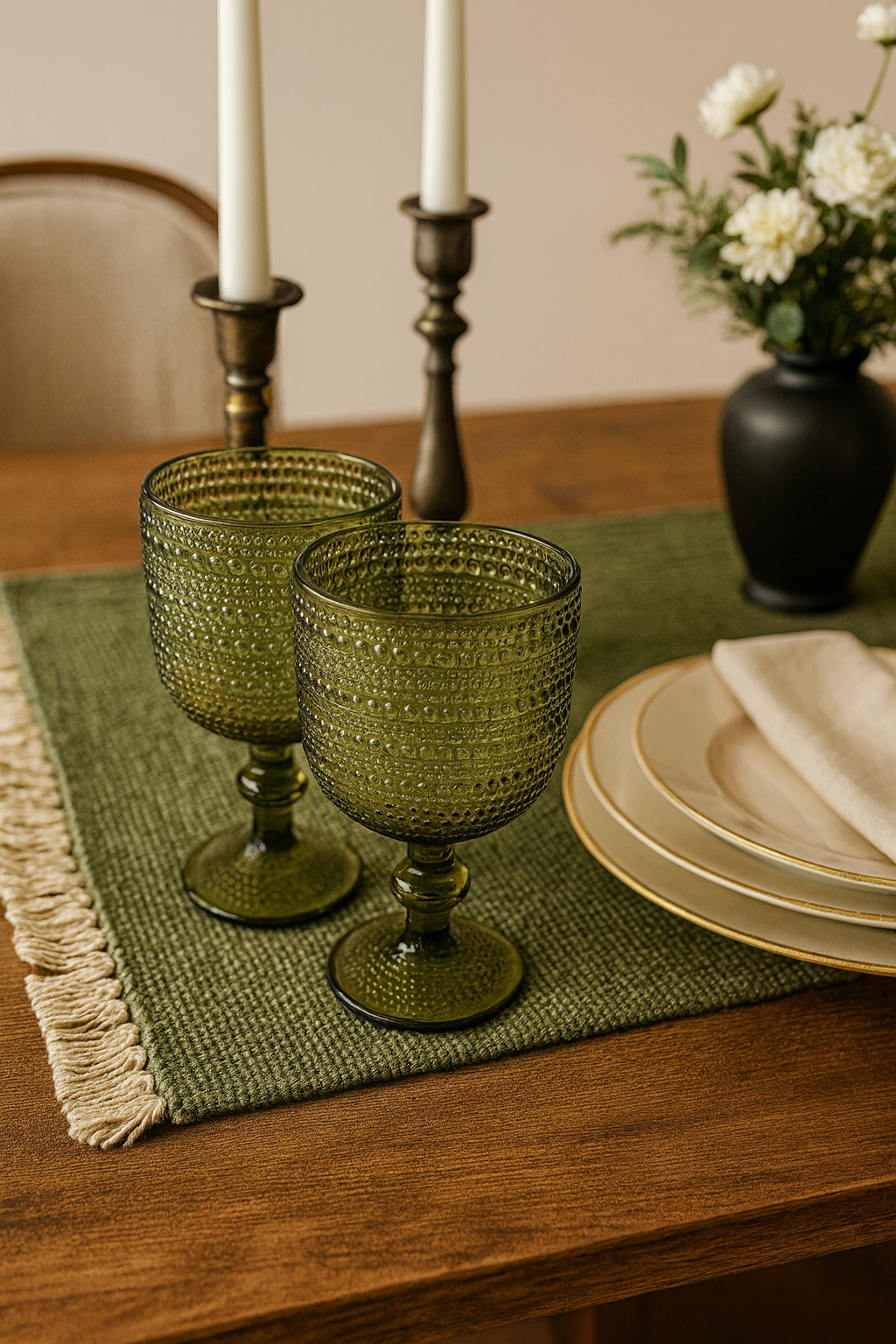 Set 6 Goblet Green