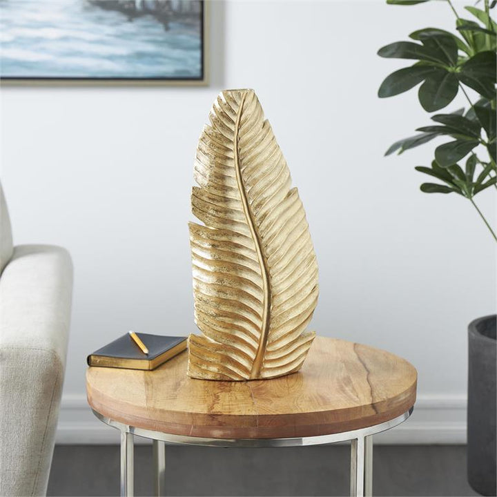 Jarrón Pr Hoja De Oro 21Cm Ancho X 45Cm Alto X 10Cm Fondo