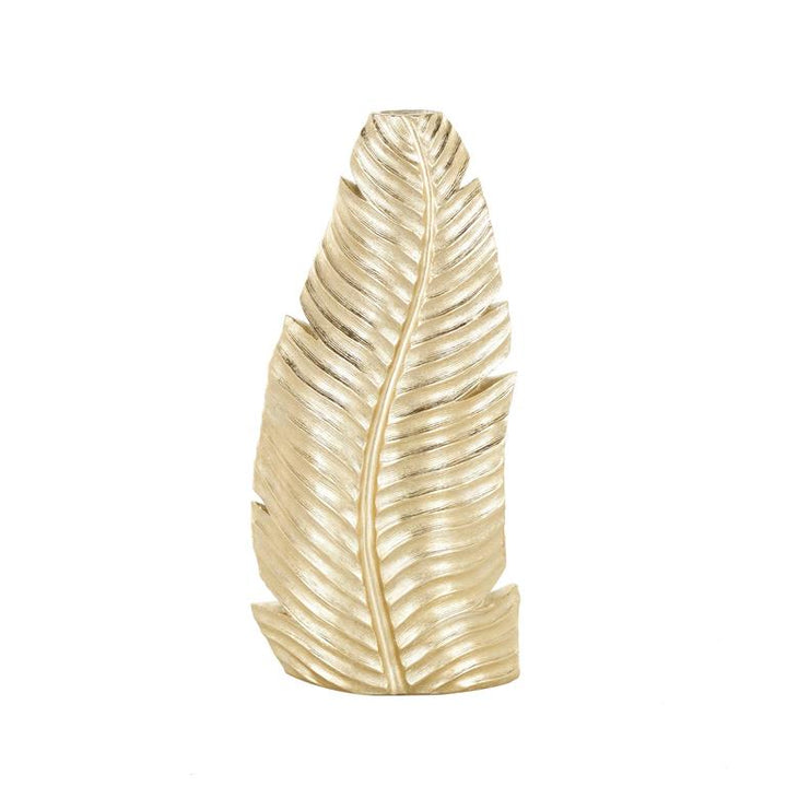 Jarrón Pr Hoja De Oro 21Cm Ancho X 45Cm Alto X 10Cm Fondo