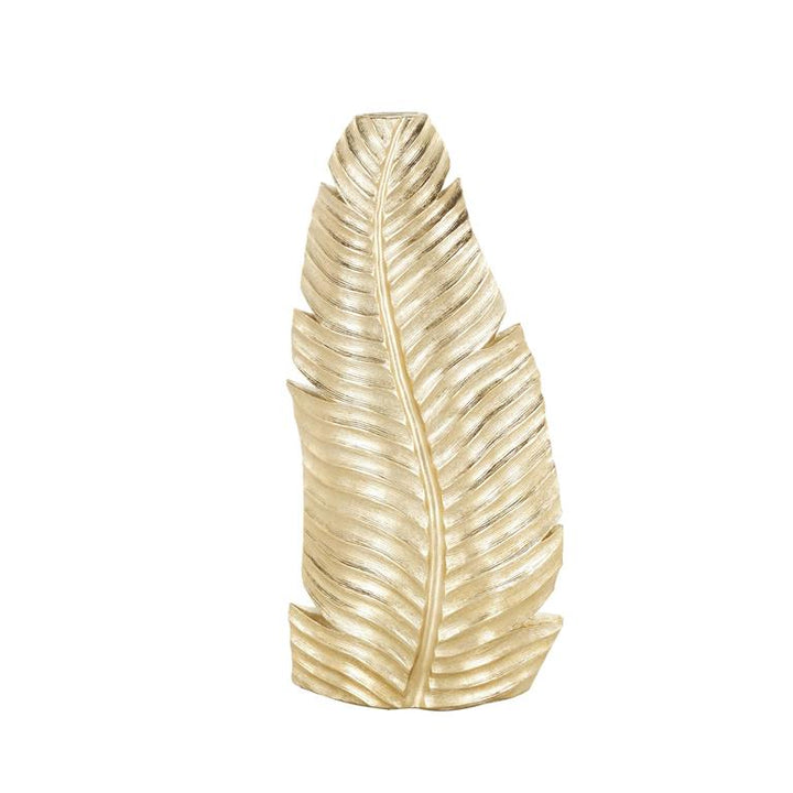 Jarrón Pr Hoja De Oro 21Cm Ancho X 45Cm Alto X 10Cm Fondo