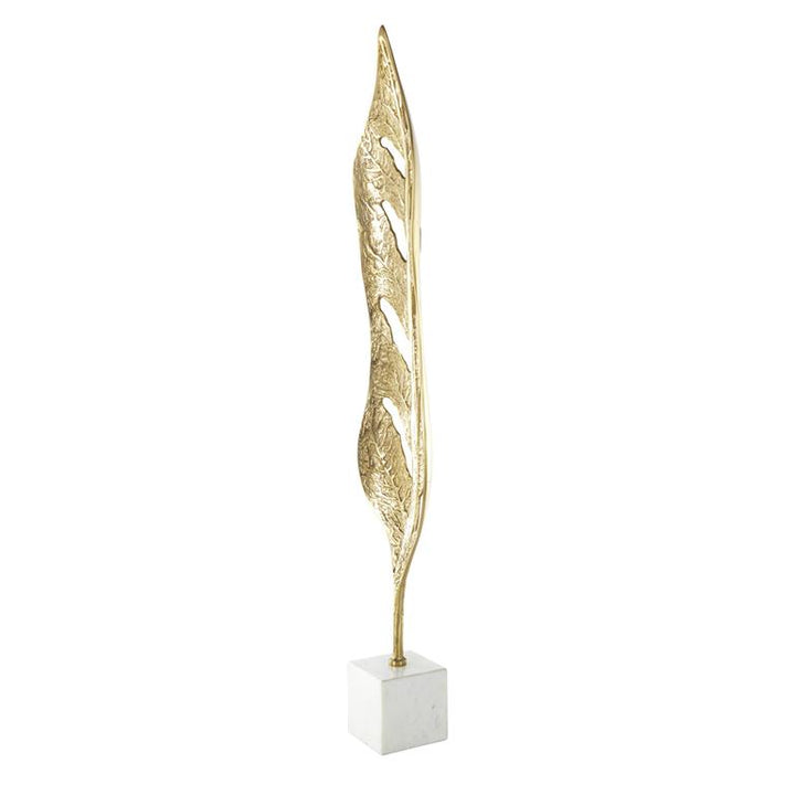 Escultura de Hoja de Mármol Aluminio y Pan De Oro Modelo 3