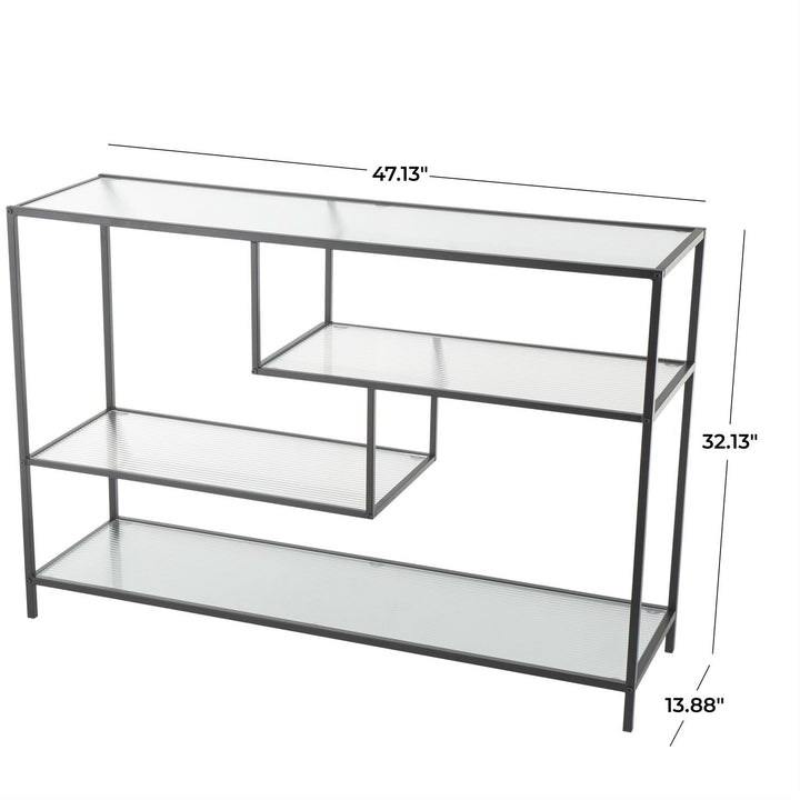 Consola De Vidrio De Metal Negra
