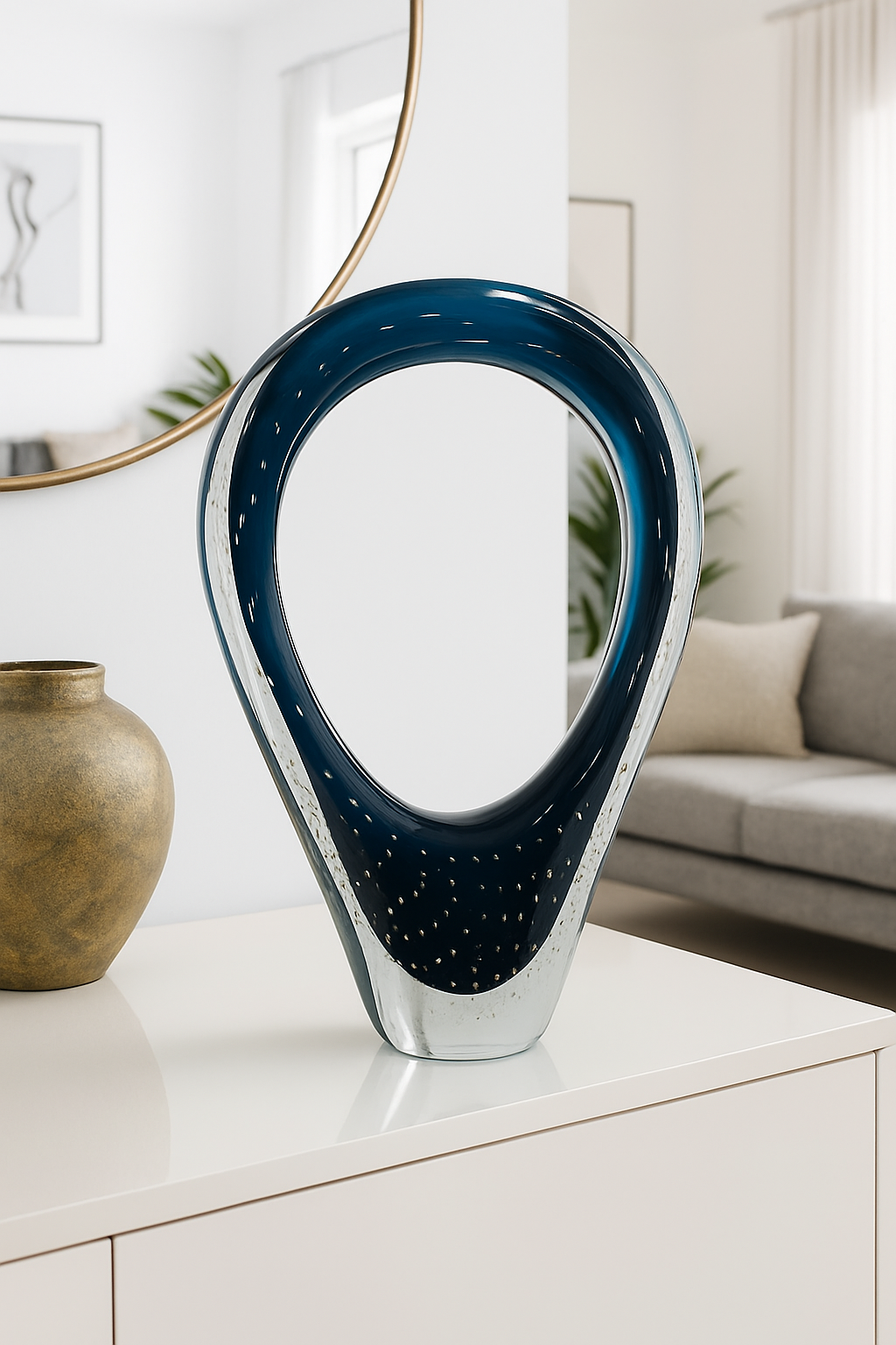 Adorno De Vidrio Murano Alto 23Cm Ancho X 38Cm Alto X 0Cm Profundidad