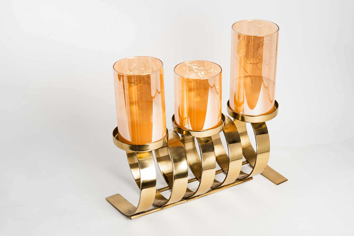 Set 3 Velas Electricas Con Control Beige Tira Led