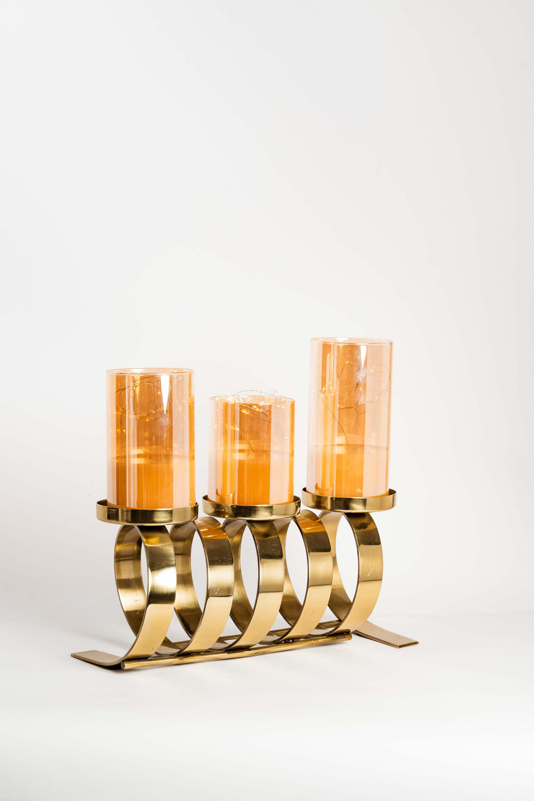 Set 3 Velas Electricas Con Control Beige Tira Led