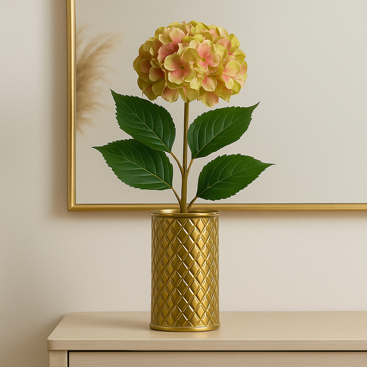 Flor Artificial Hortensia Amarilla 80Cm
