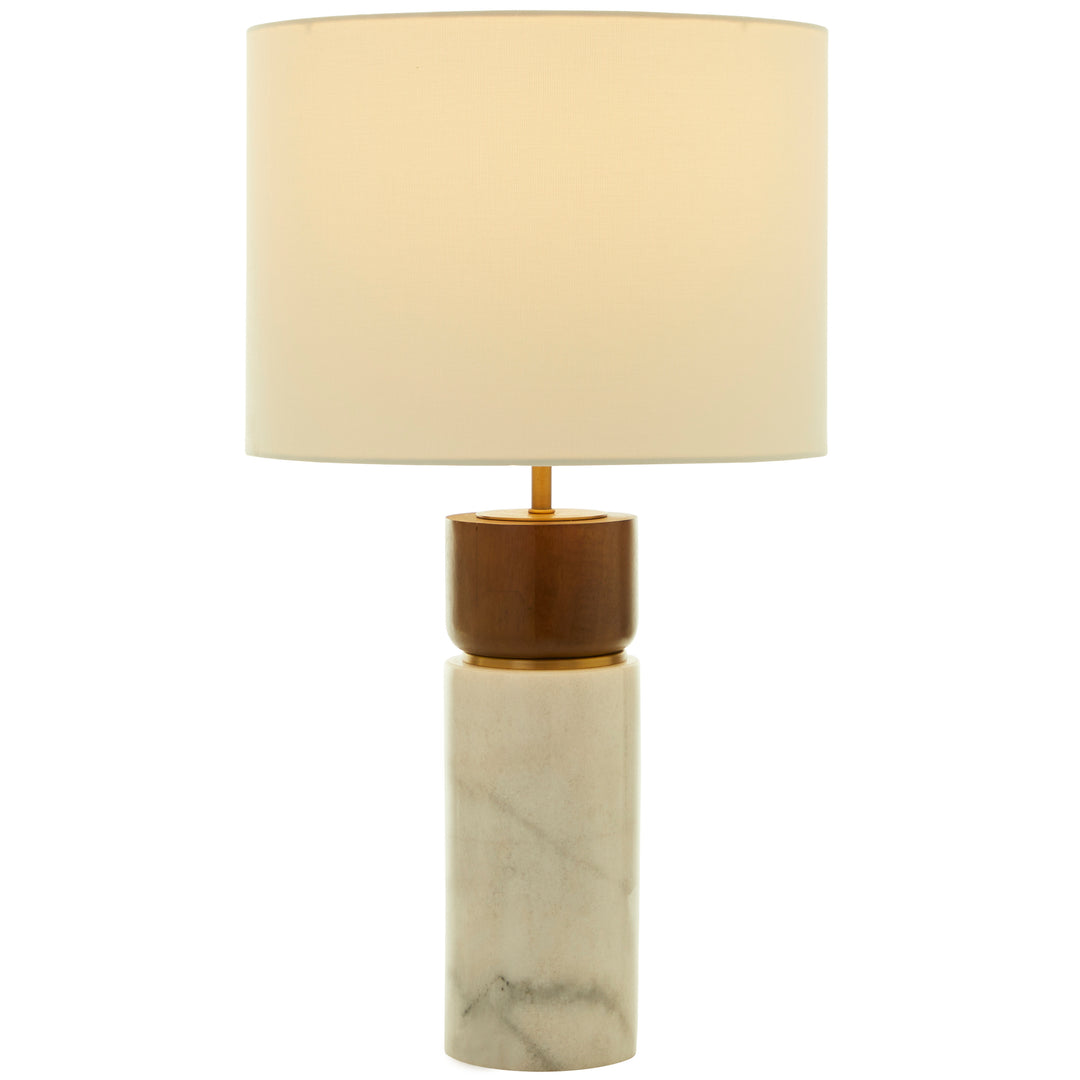 Lampara De Marmol Y Madera Decorativa 13Cm Alto X 37Cm Ancho X 37Cm Fondo
