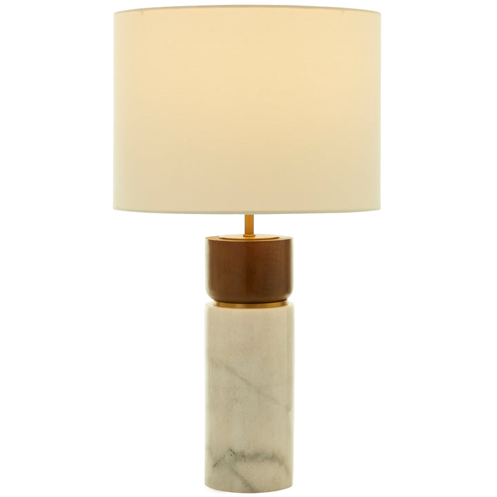 Lampara De Marmol Y Madera Decorativa 13Cm Alto X 37Cm Ancho X 37Cm Fondo