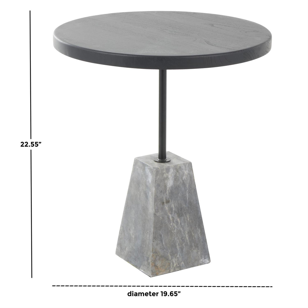 Madera Marmol Mesa Auxiliar 51Cm Ancho X 58Cm Alto X 51Cm Profundidad