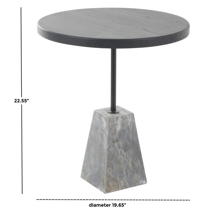 Madera Marmol Mesa Auxiliar 51Cm Ancho X 58Cm Alto X 51Cm Profundidad