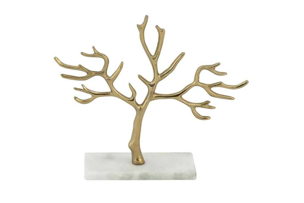 Stnd De Joyería De Mármol De Aluminio 36Cm Ancho X 18Cm Alto X 30Cm Fondo