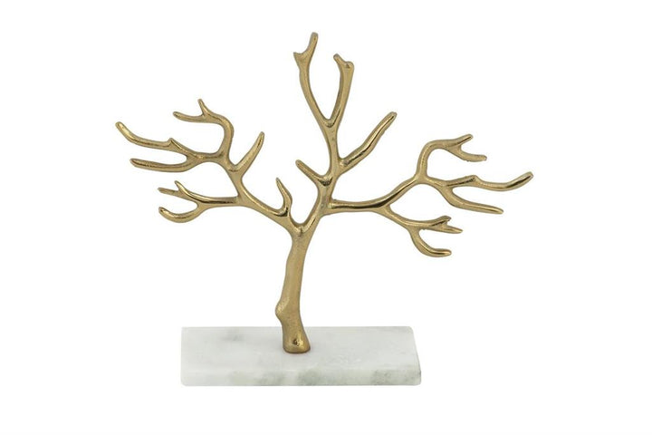 Stnd De Joyería De Mármol De Aluminio 36Cm Ancho X 18Cm Alto X 30Cm Fondo