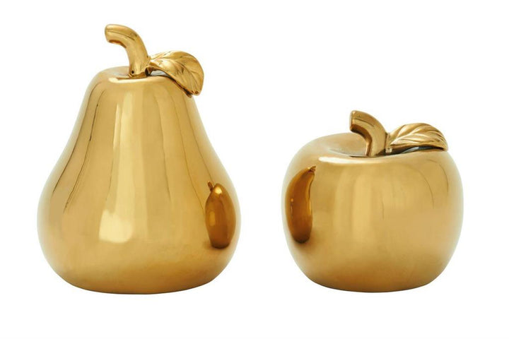 Set Ceramica Oro Pera Manzana 41Cm Ancho X 23Cm Alto X 30Cm Fondo