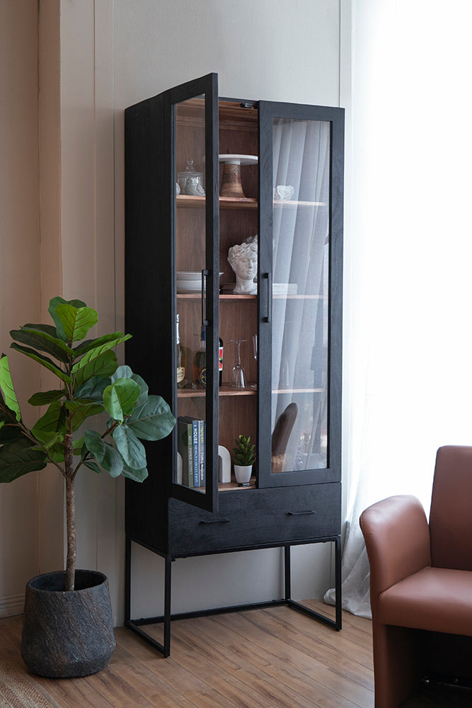 Bar De Madera Negro 81Cm Ancho X 222Cm Alto X 46Cm Profundidad