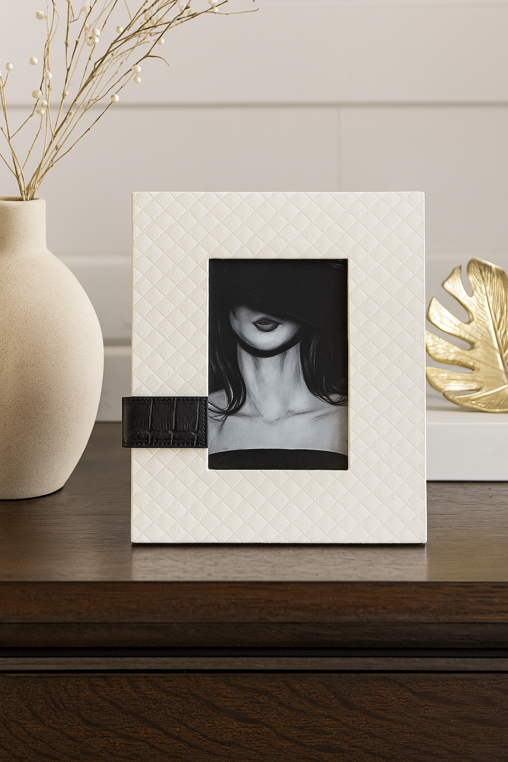 Portaretrato Leather White