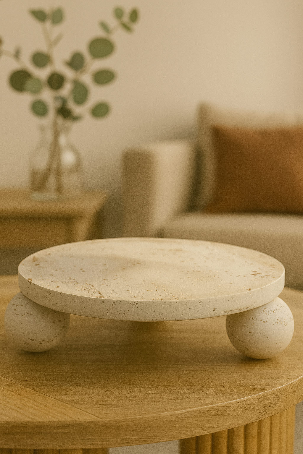 Centro De Mesa De Poliresina Beige