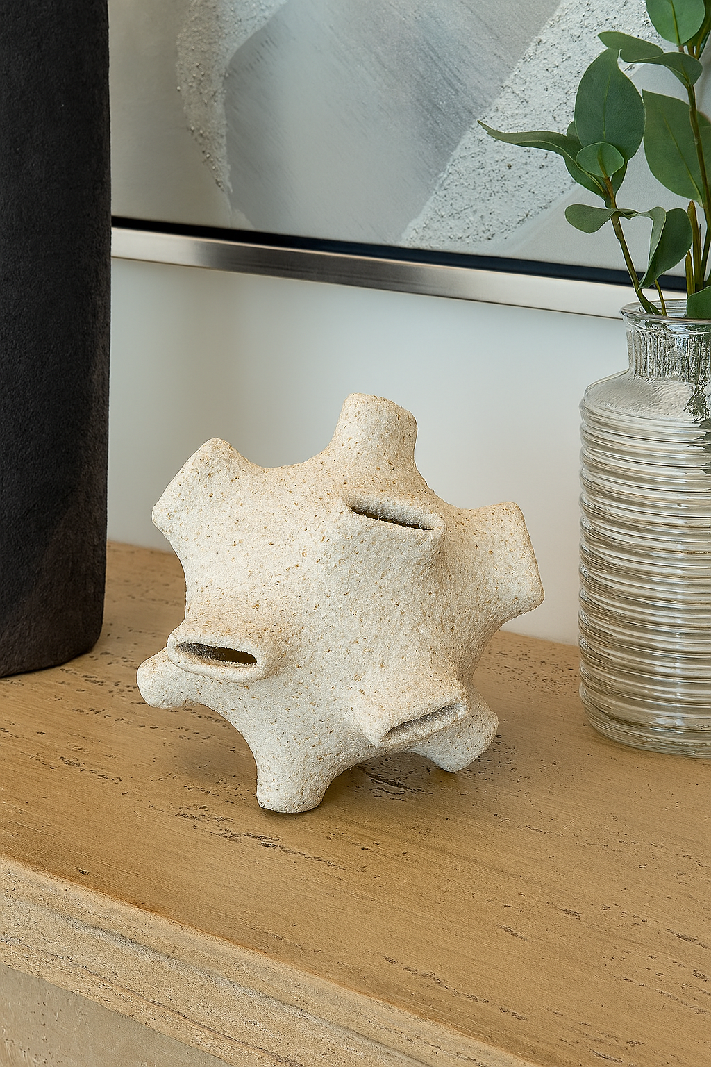 Adorno Decorativo De Ceramica Color Beige "A"