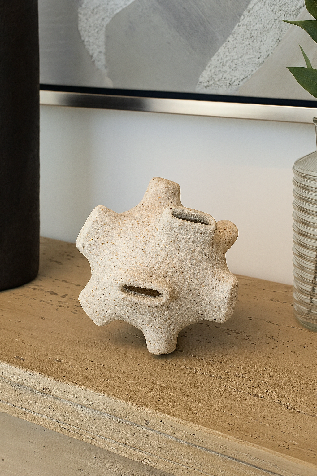 Adorno Decorativo De Ceramica Color Beige "B"