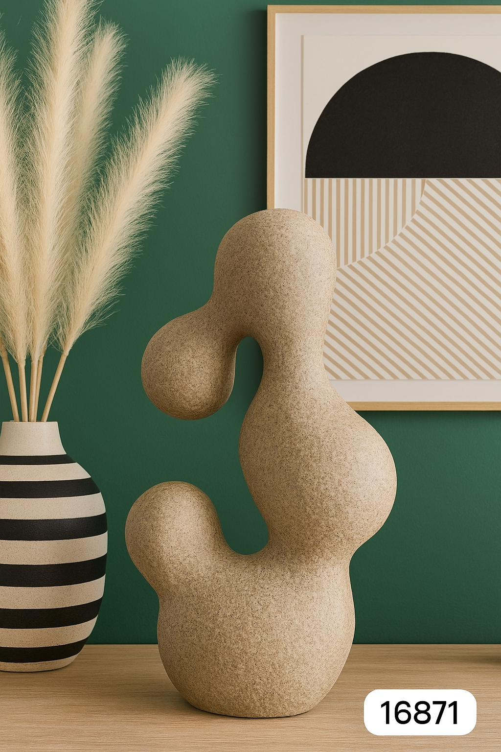 Adorno Moderno De Poliresina Beige